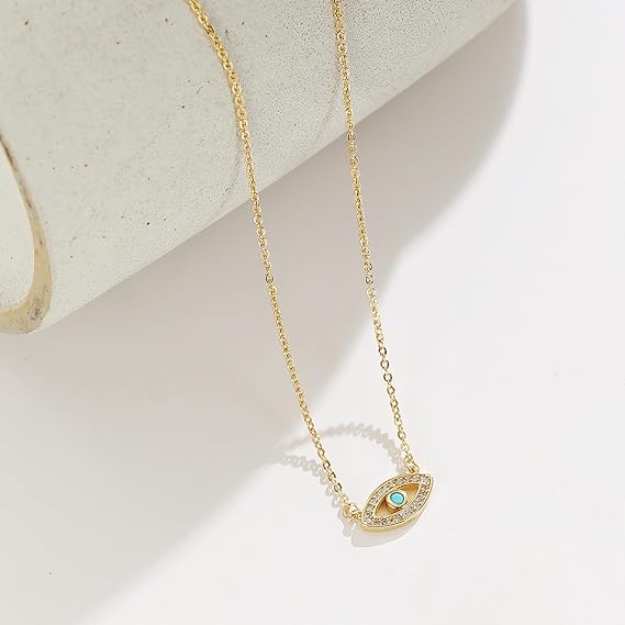 Evil Eye 14K Gold Plated Choker Necklace