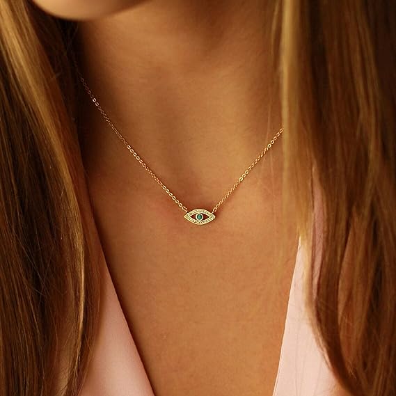Evil Eye 14K Gold Plated Choker Necklace