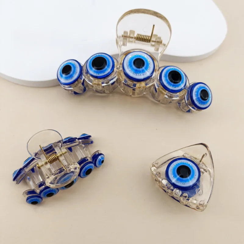 Evil Eye Transparent Hair Claws