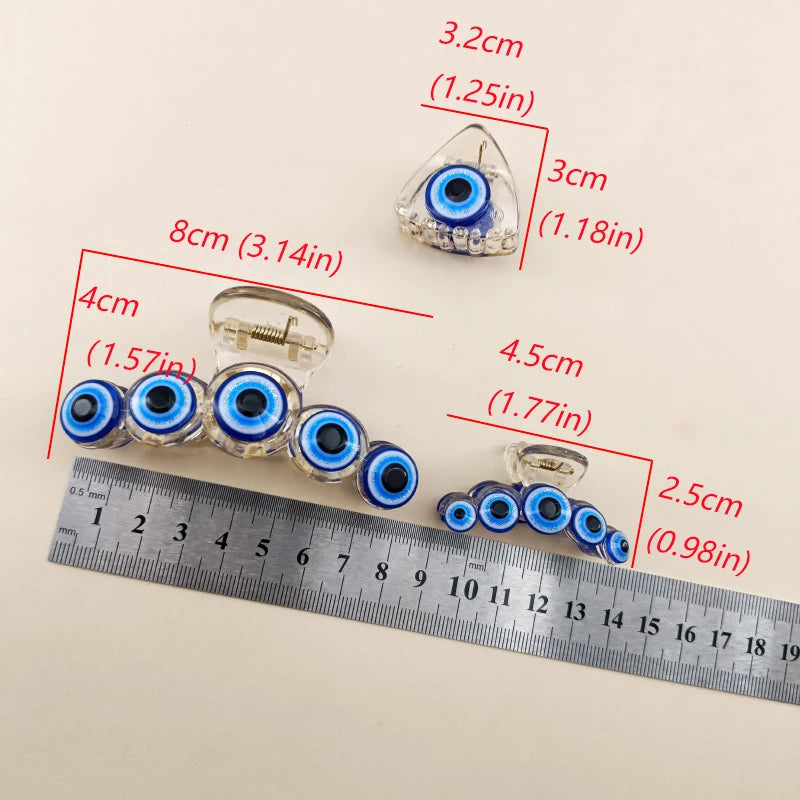 Evil Eye Transparent Hair Claws