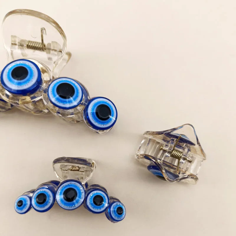 Evil Eye Transparent Hair Claws