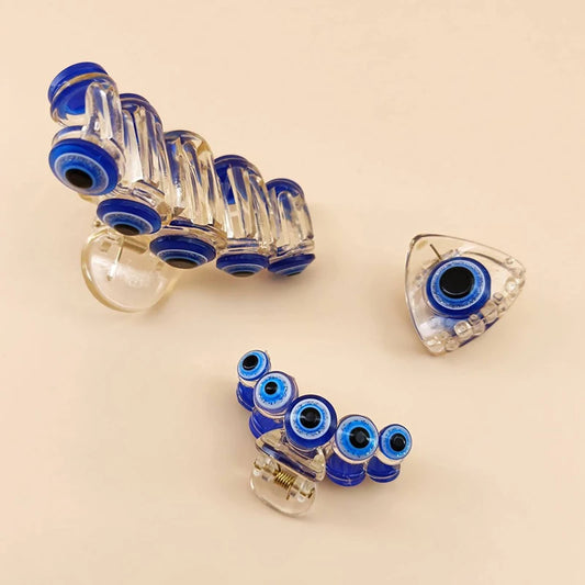 Evil Eye Transparent Hair Claws