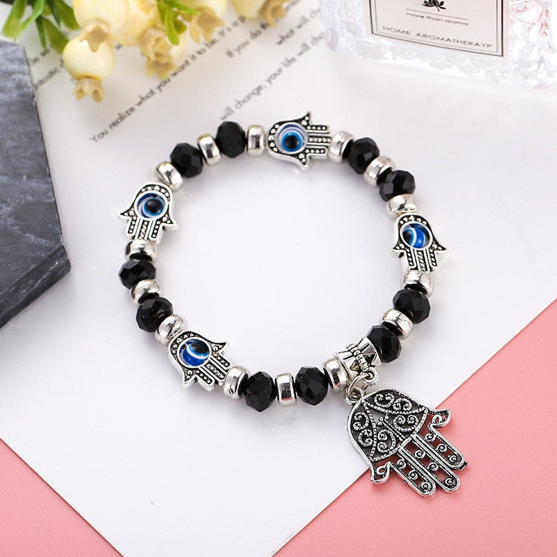 Evil Eye Hamsa Hand Pendant Bracelet