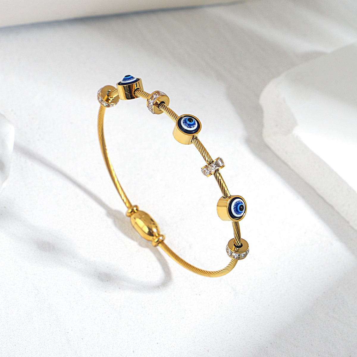 Round Shape Greek Eye Wire Bracelet