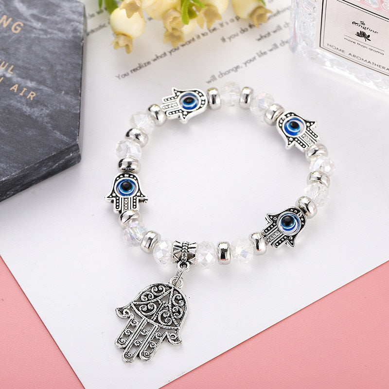 Evil Eye Hamsa Hand Pendant Bracelet
