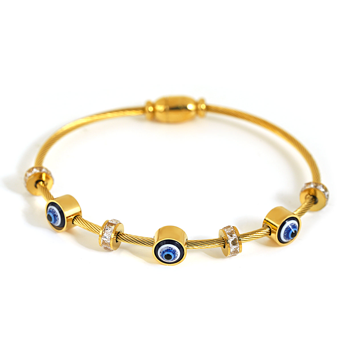 Round Shape Greek Eye Wire Bracelet