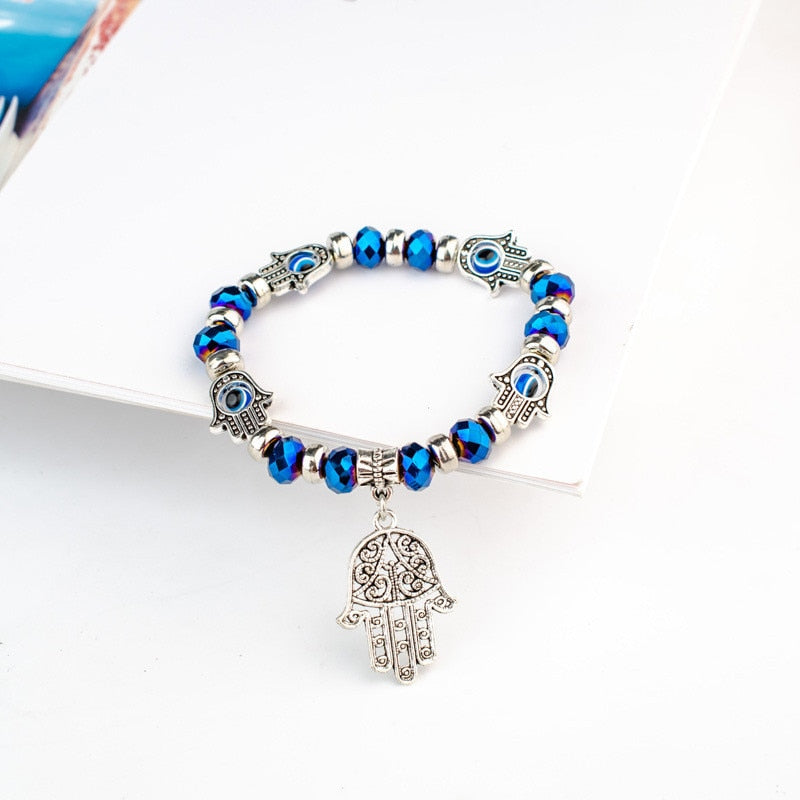 Evil Eye Hamsa Hand Pendant Bracelet