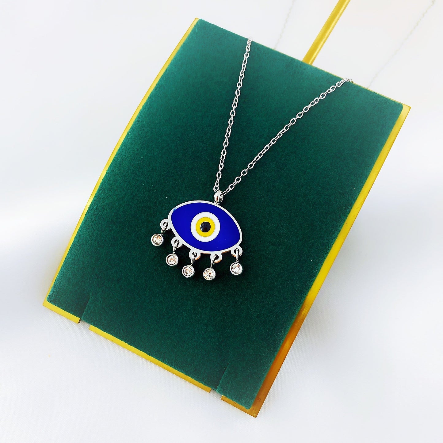 stainless steel evil eye pendant
