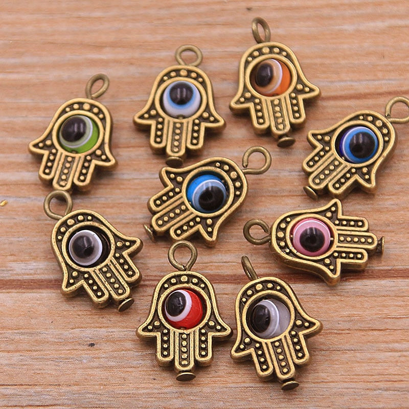 Evil Eye Hamsa Hand Charm Pendants