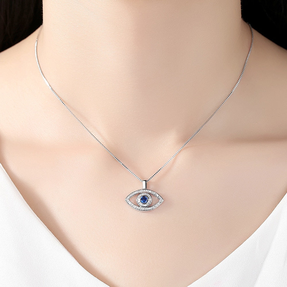 rhinestone evil eye necklace