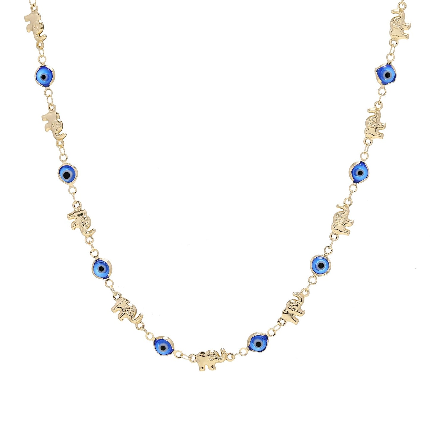 Evil Eye 14K Gold Plated Linked Necklace