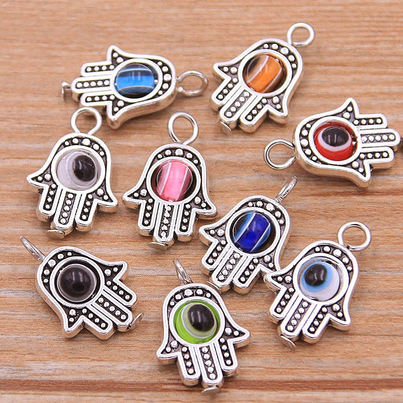 Evil Eye Hamsa Hand Charm Pendants