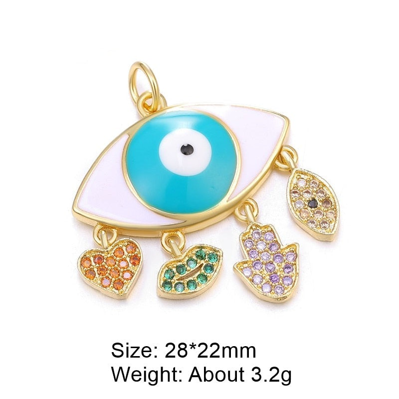 Multicolor Evil Eye Charm Pendants