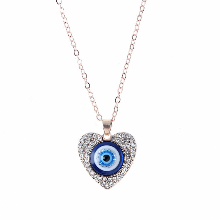 Glass Evil Eye Choker Necklace