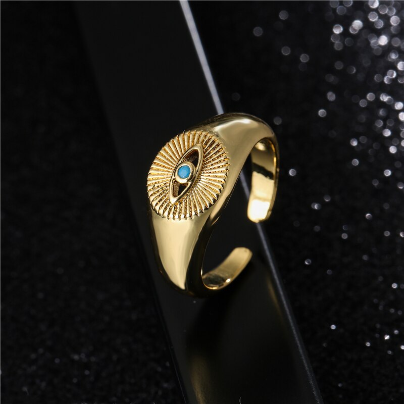Evil Eye Golden Ring Jewelry