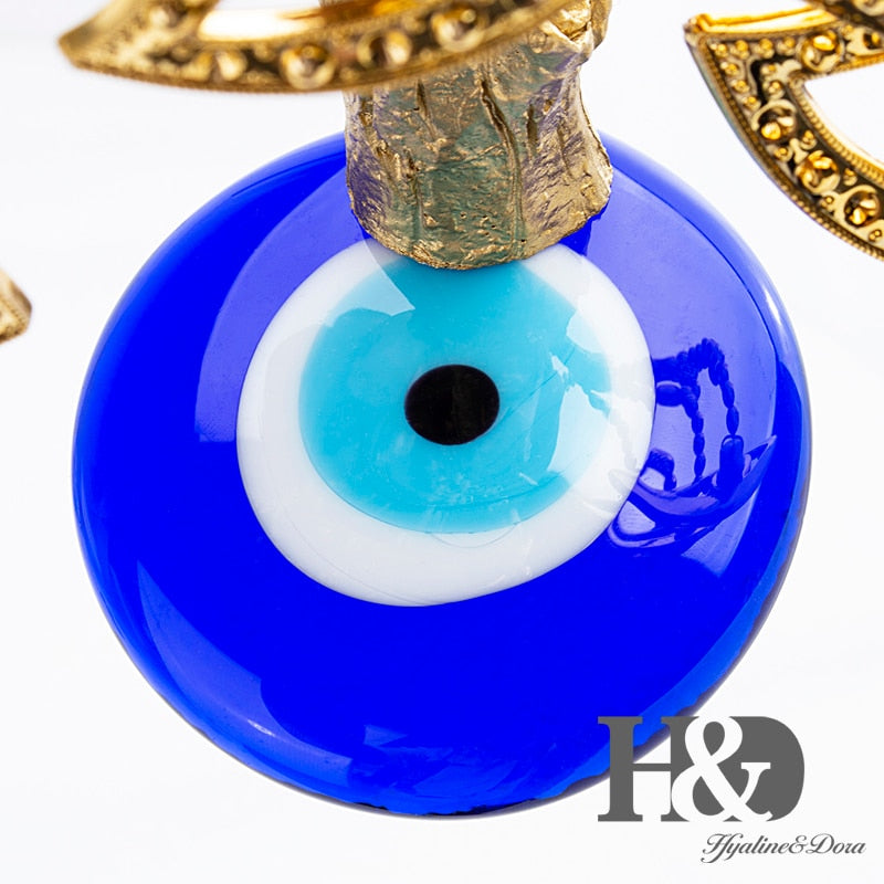 Blue Evil Eye Gold Figurine Lucky Tree