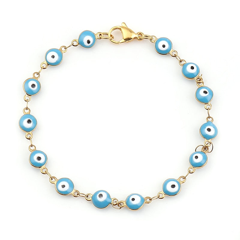 Multicolor Evil Eye Stainless Steel Bracelets