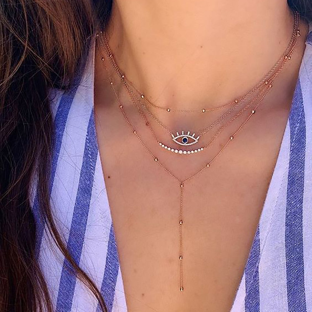Evil Eye Golden Chain Necklace