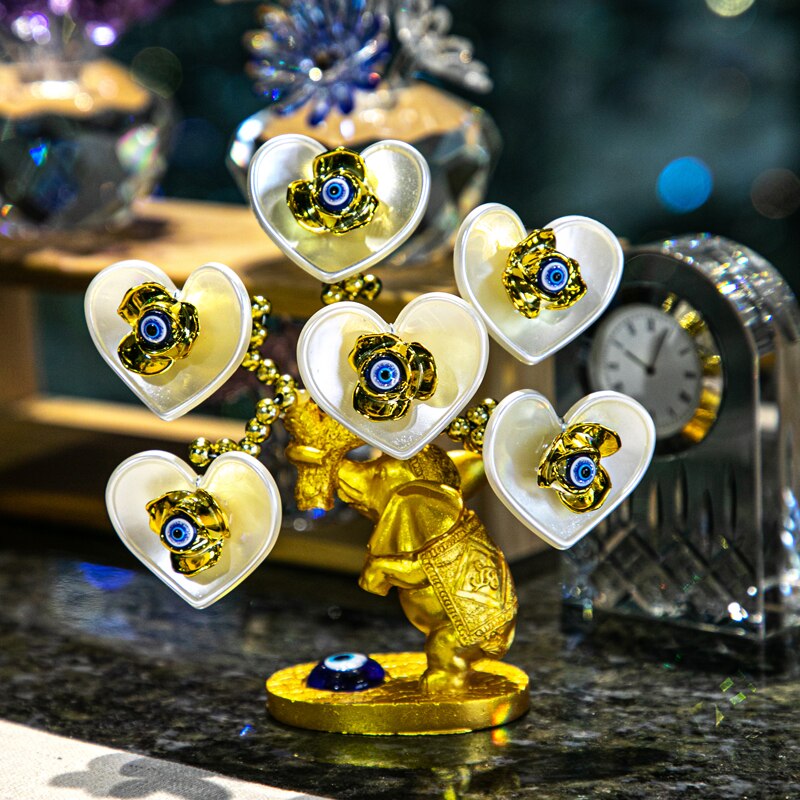 Evil Eye Blue Heart Decorative Tree