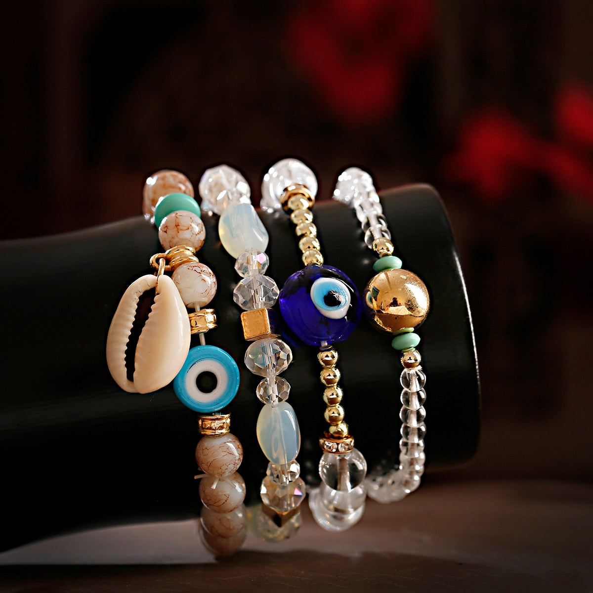 Evil Eye Crystal Stone Beads Bracelet