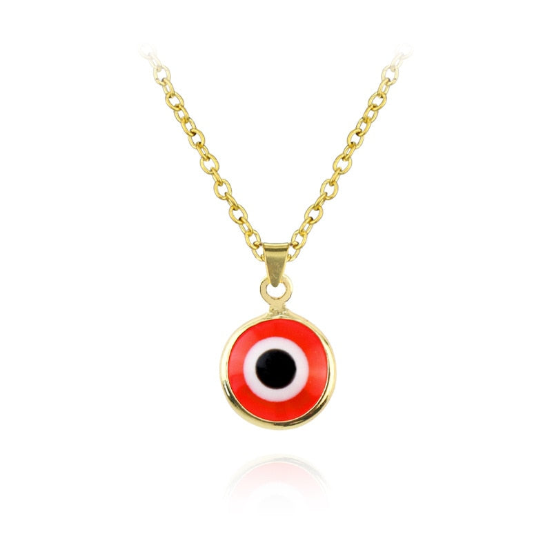 Glass Evil Eye Choker Necklace .