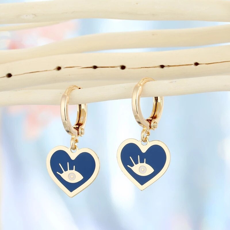 Evil Eye Unique Designs Classic Hoop Earrings