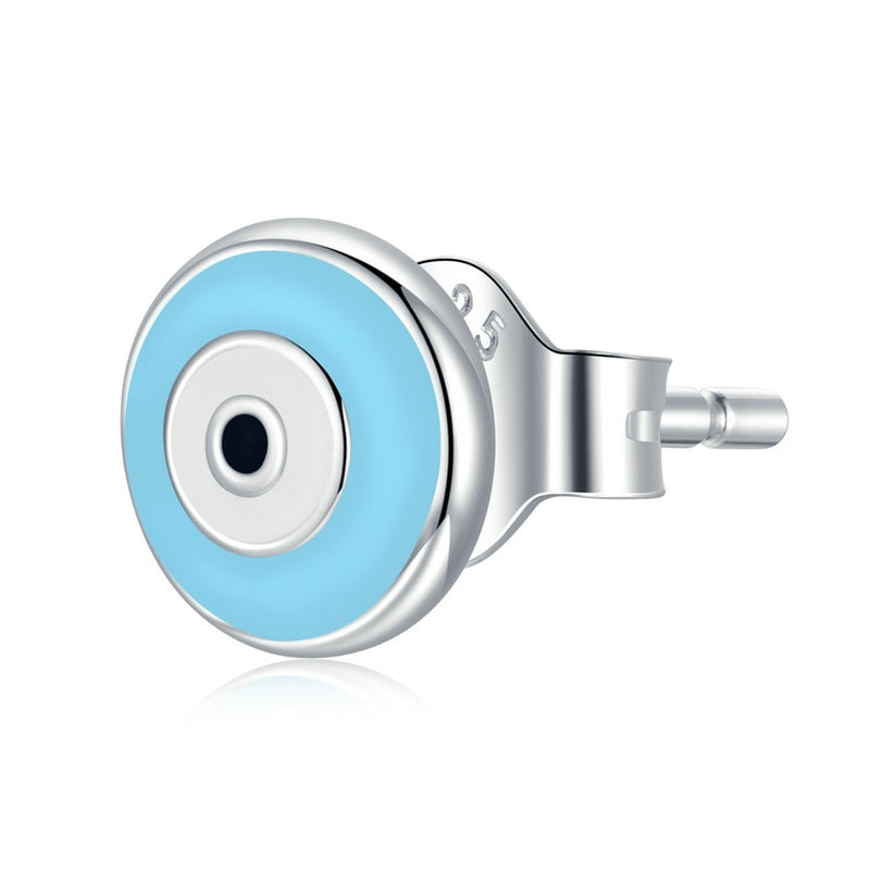 Evil Eye Women Silver Sterling Earrings