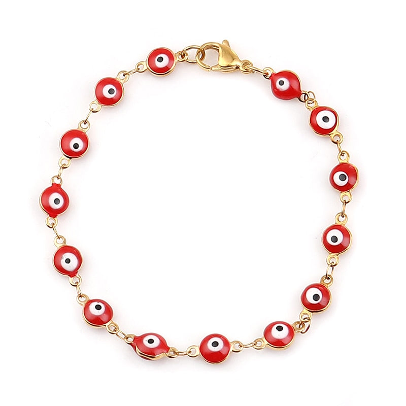Multicolor Evil Eye Stainless Steel Bracelets
