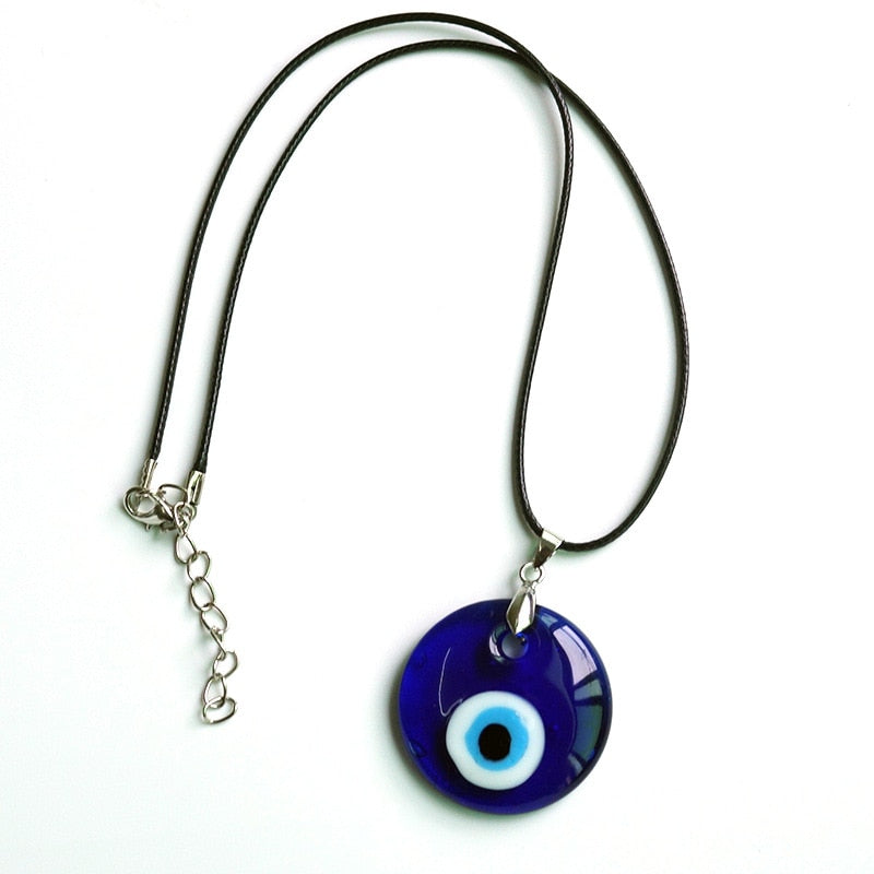 Glass Evil Eye Choker Necklace