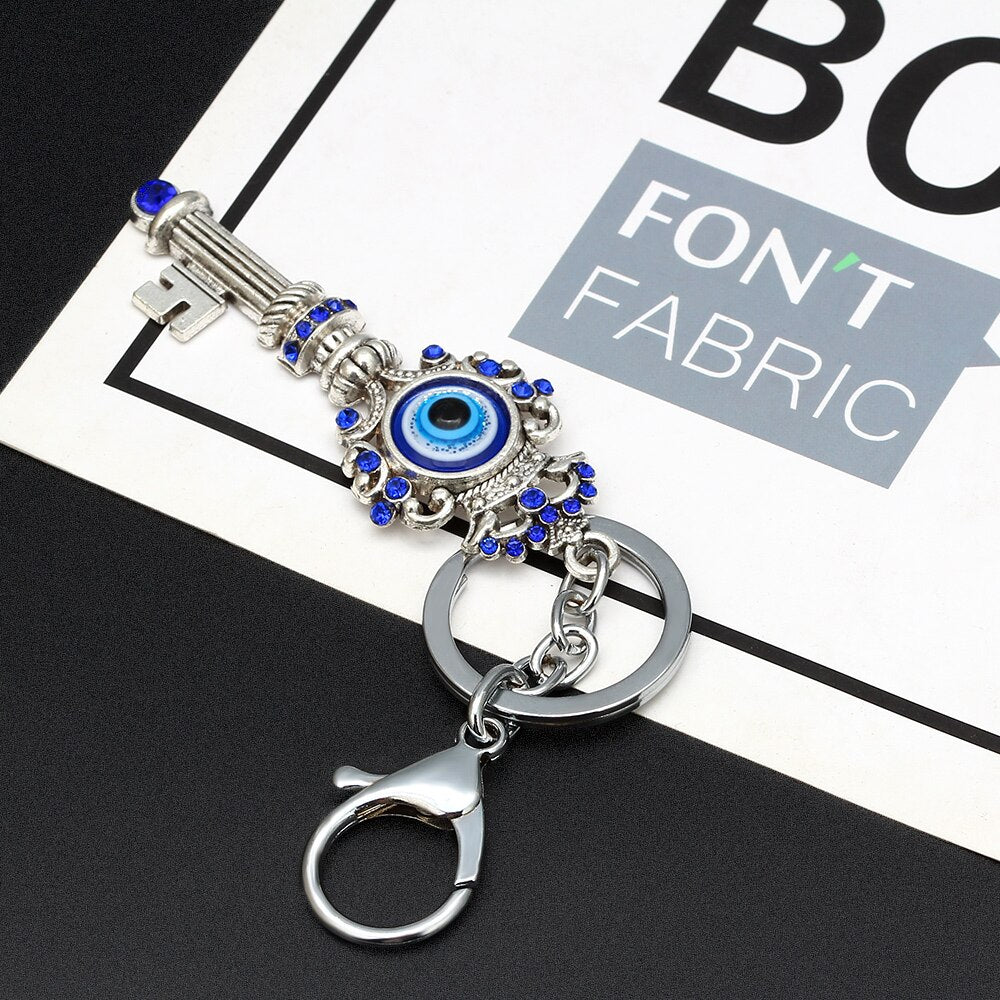Evil Eye Key Shape Keychain