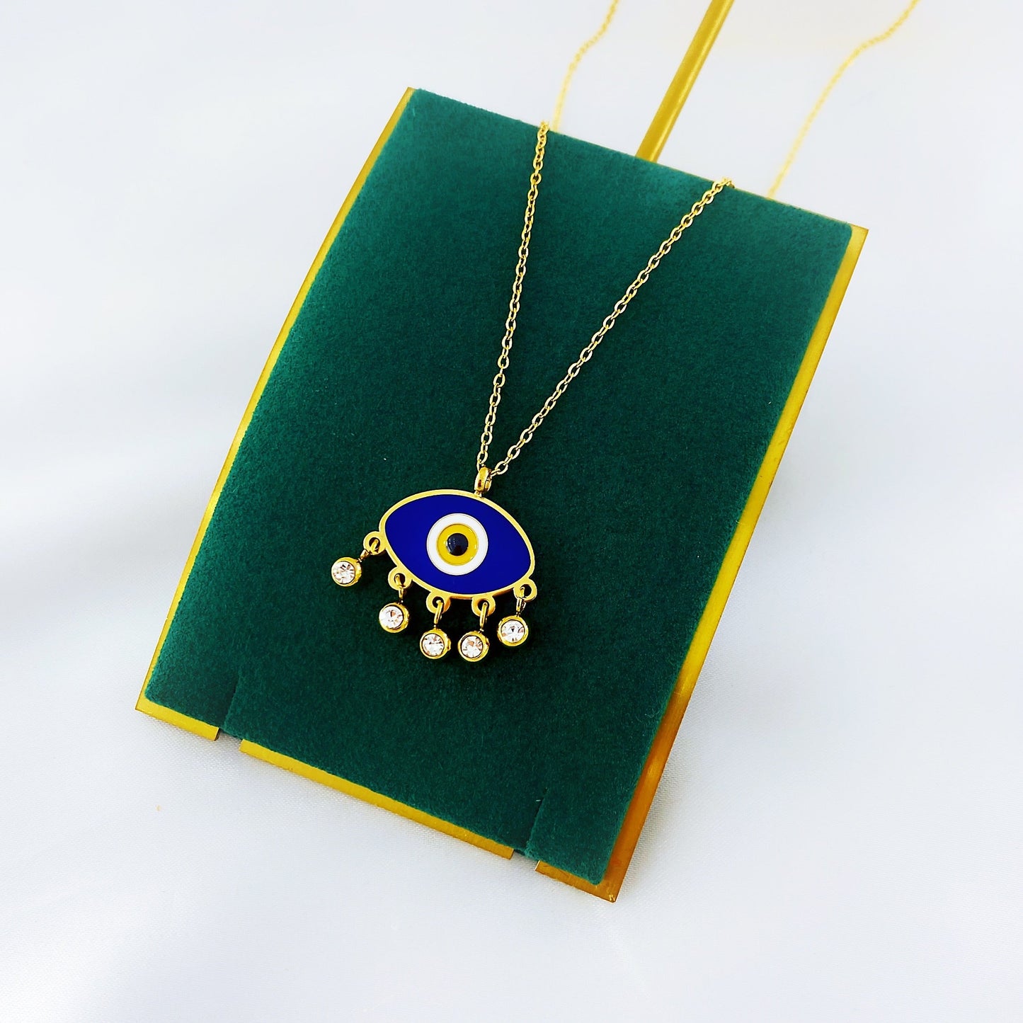 stainless steel evil eye pendant