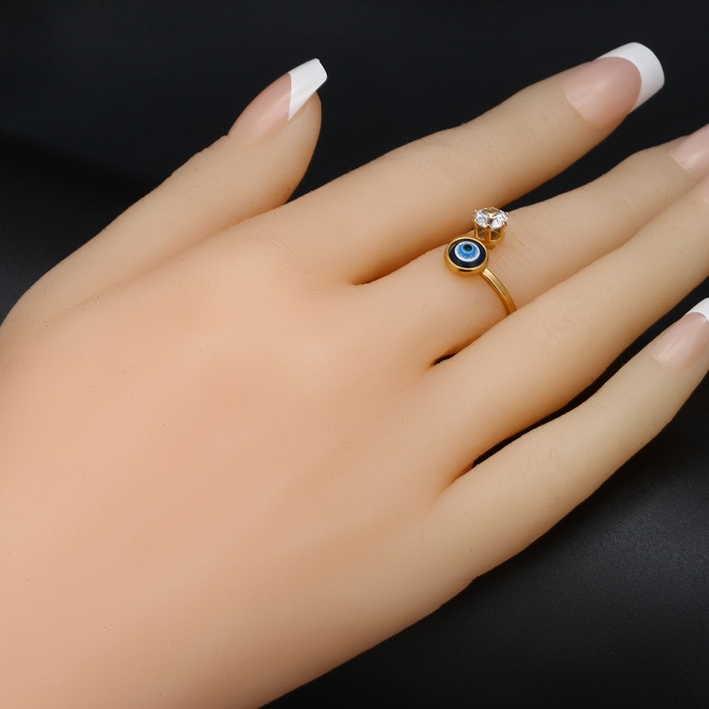 Evil Eye Adjustable Ring
