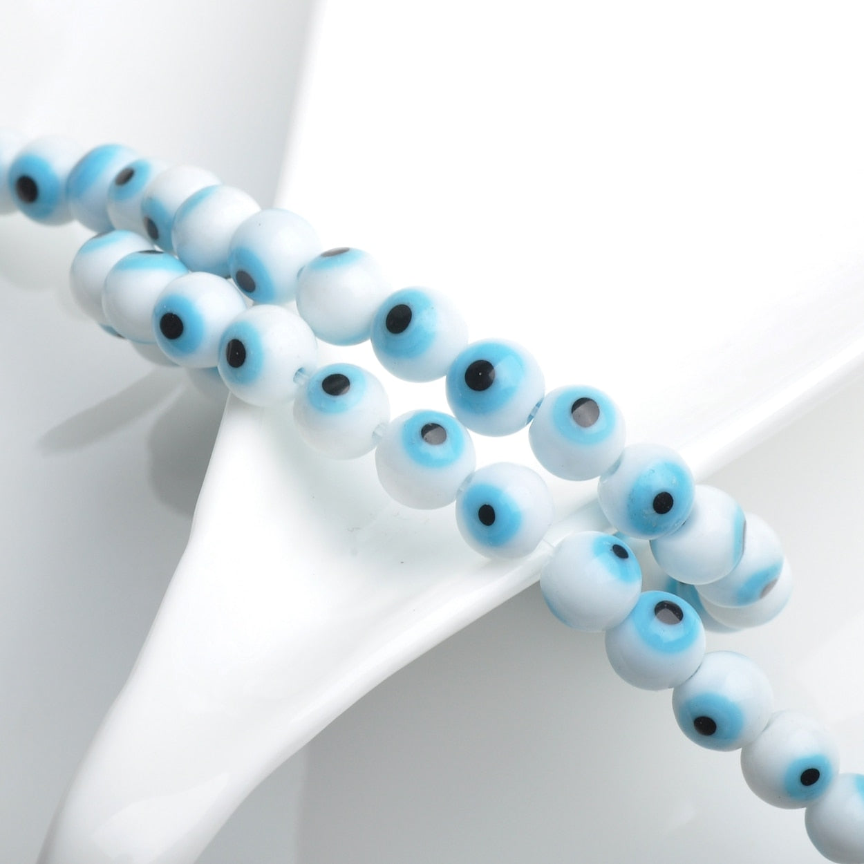 Evil Eye Rounded Pattern Beads
