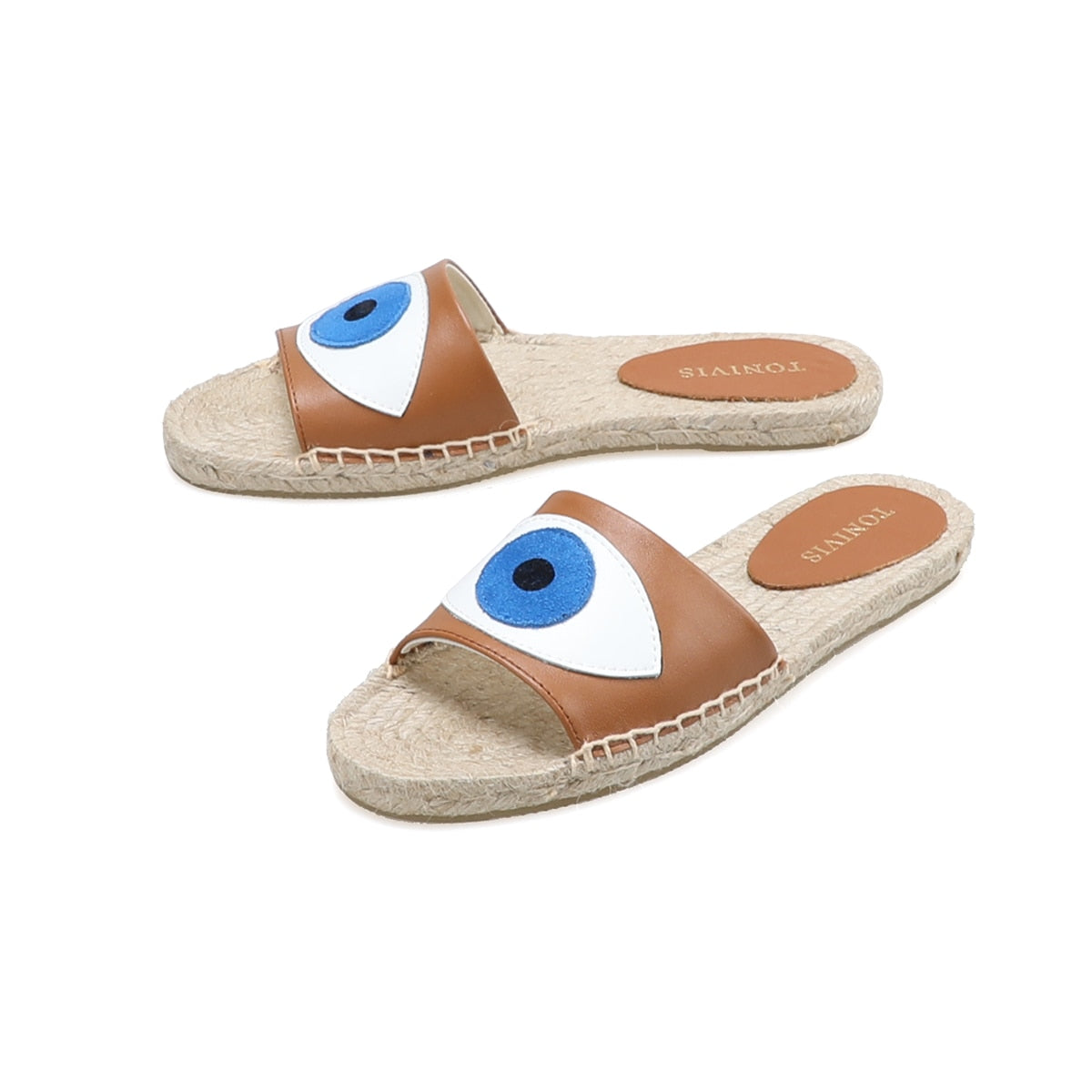 evil eye slide sandals