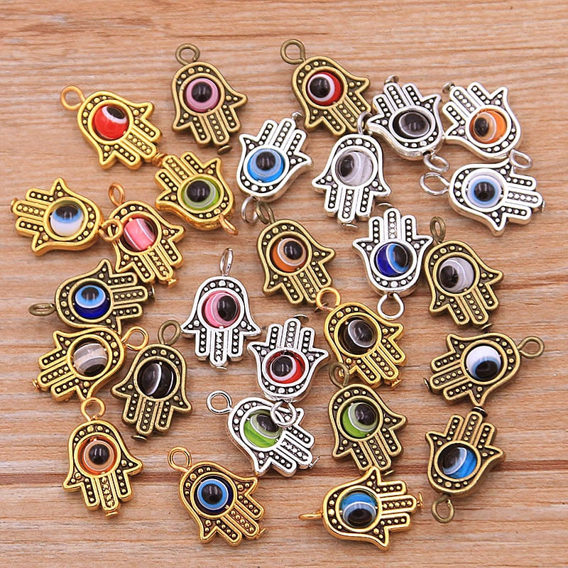 Evil Eye Hamsa Hand Charm Pendants
