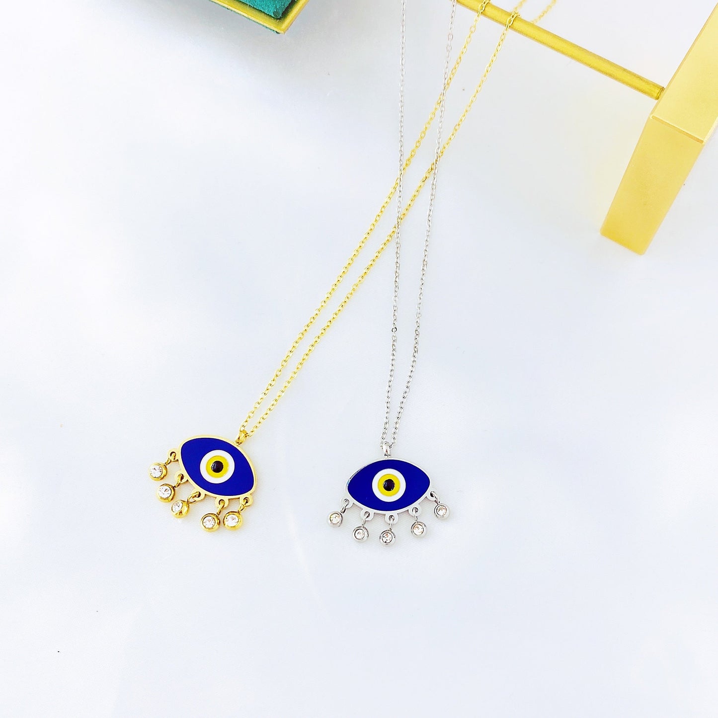 stainless steel evil eye pendant