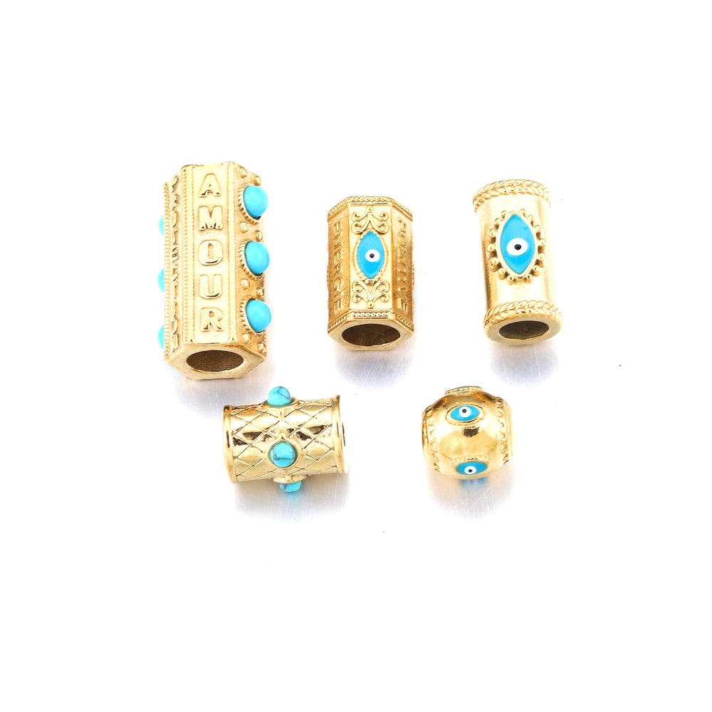 Natural Stone Evil Eye Beads