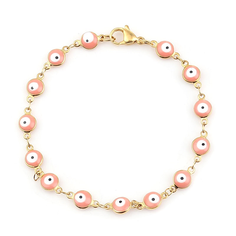 Multicolor Evil Eye Stainless Steel Bracelets