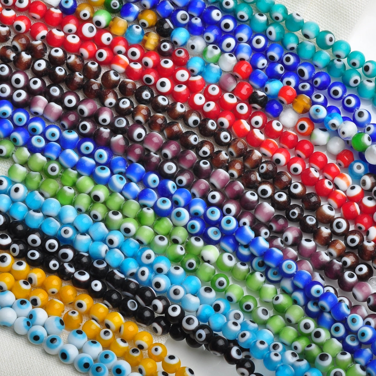 Evil Eye Rounded Pattern Beads