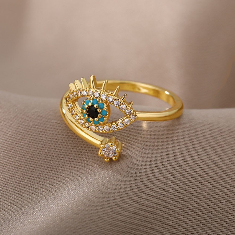 Stylish Evil Eye Adjustable Ring
