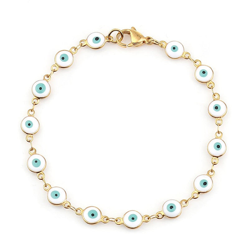 Multicolor Evil Eye Stainless Steel Bracelets
