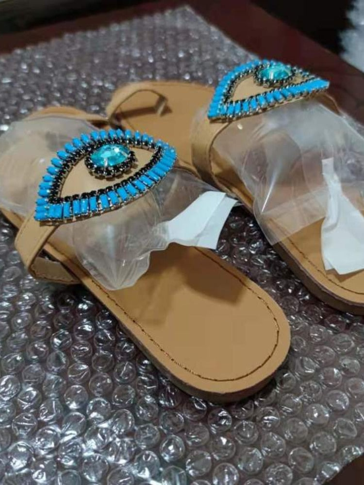 Summer Evil Eye Flat Sandals