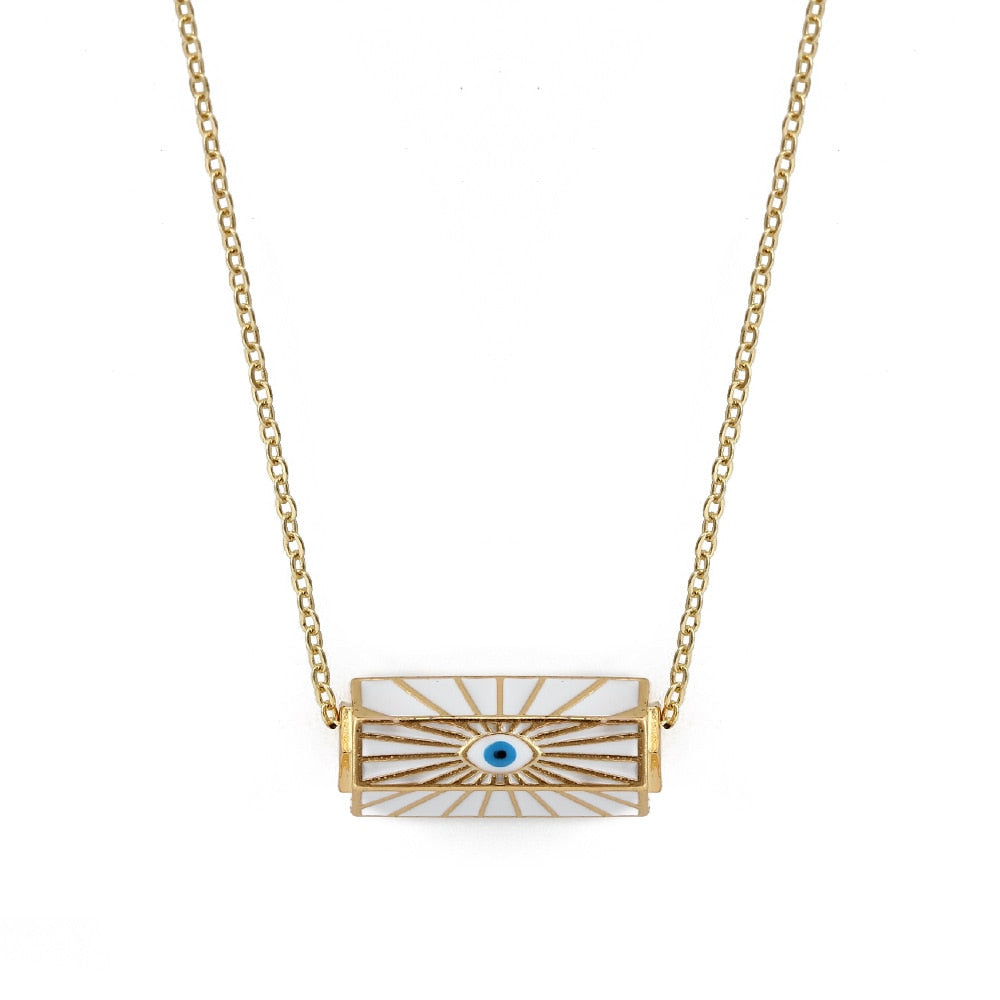 evil eye rolling pendant necklace