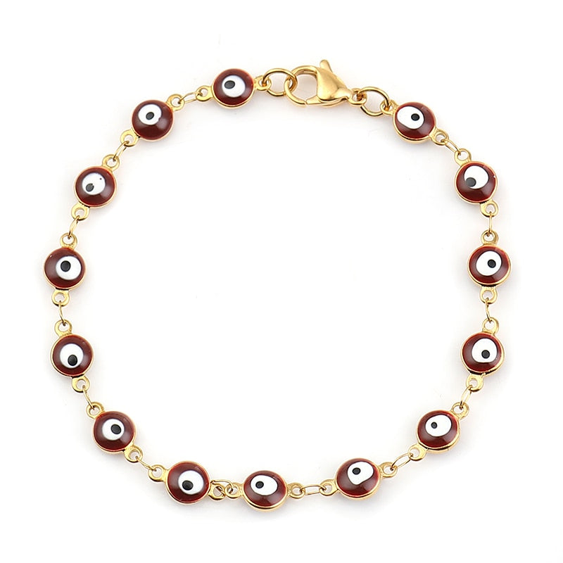 Multicolor Evil Eye Stainless Steel Bracelets