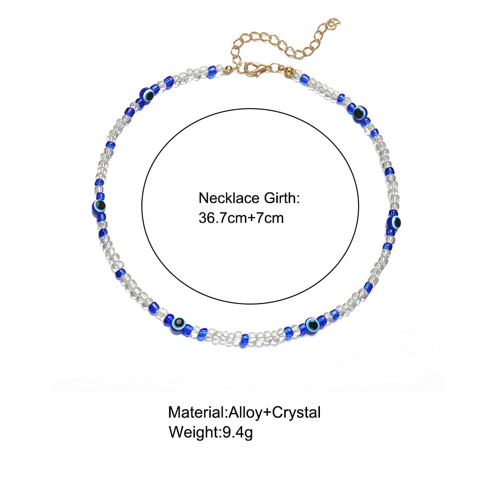 Evil Eye Beads Choker Necklace