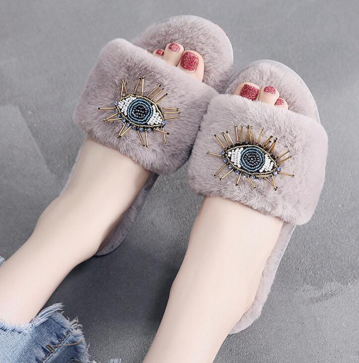 Black Evil Eye Rhinestone Soft Shoes
