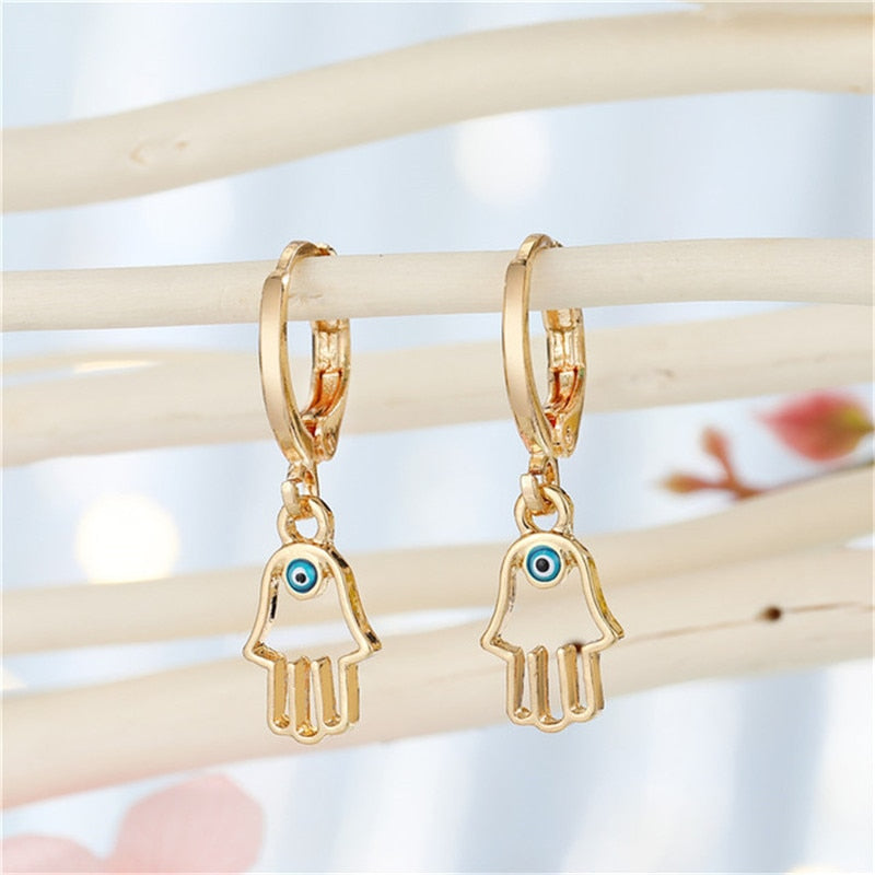 Evil Eye Unique Designs Classic Hoop Earrings