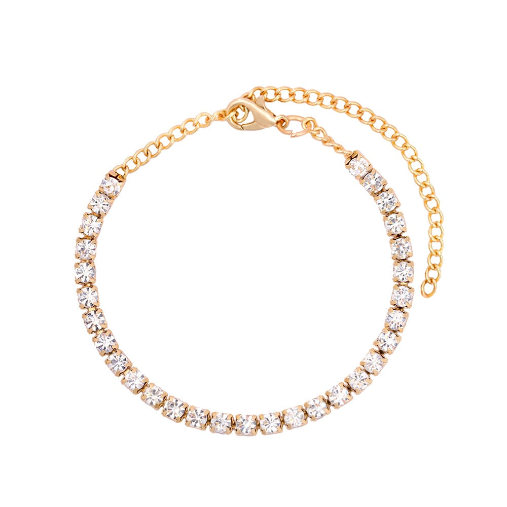 Blue Evil Eye Pendant Tennis Chain Anklet