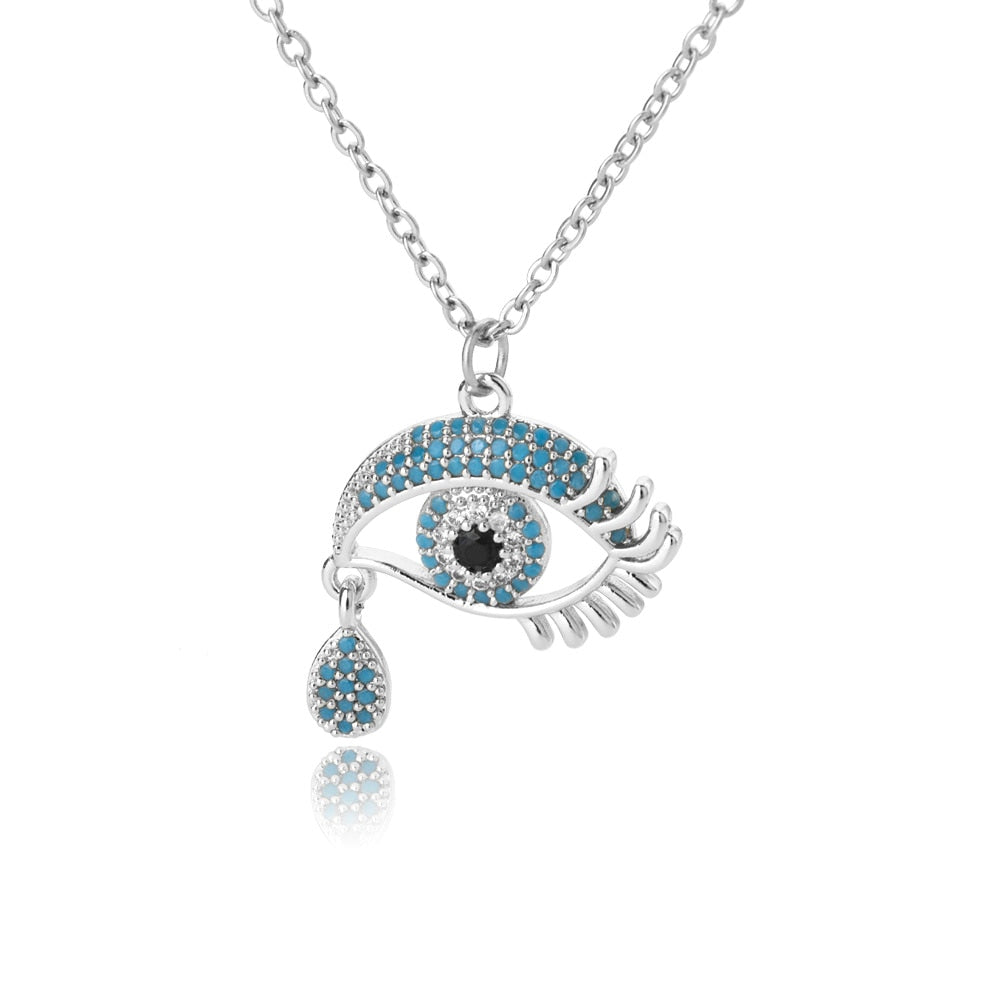 crystal evil eye necklace