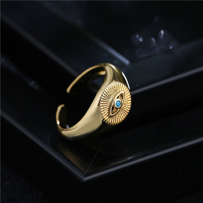 Evil Eye Golden Ring Jewelry